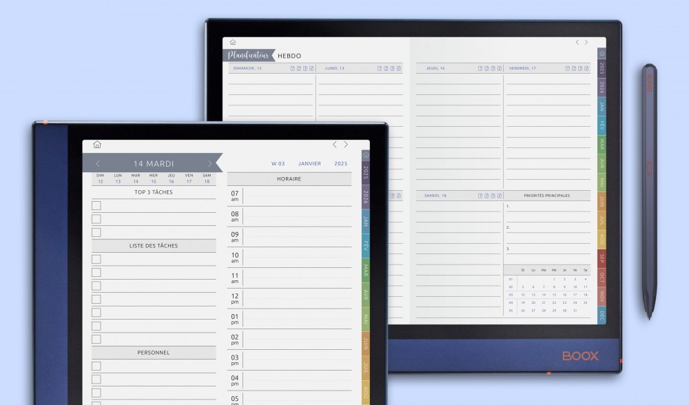 Planificateurs Numériques Pour Les Appareils Onyx BOOX
