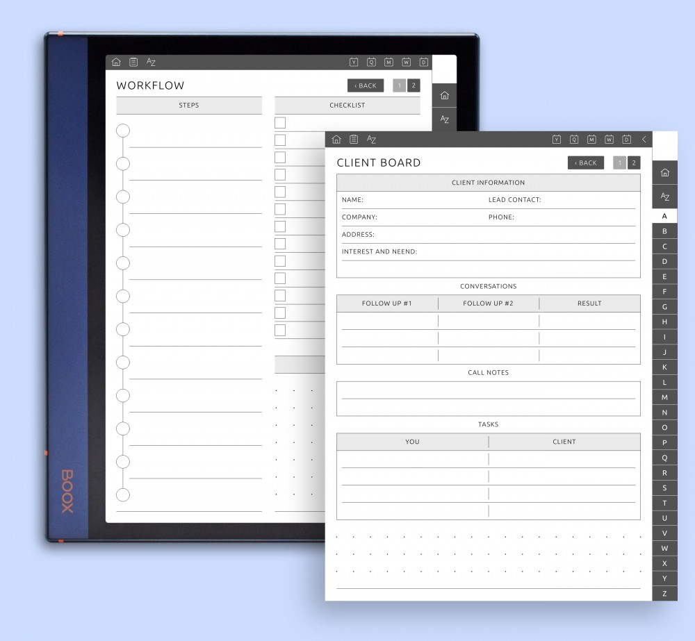 Client Board Template for Boox Note