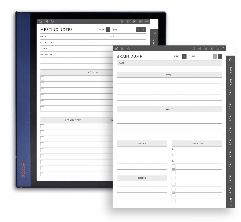 Meeting Notes Template for Boox Note