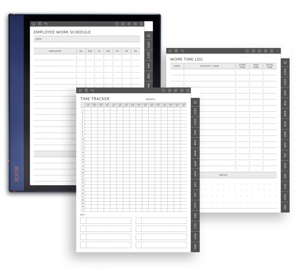 Layouts for Work Template for Boox Note