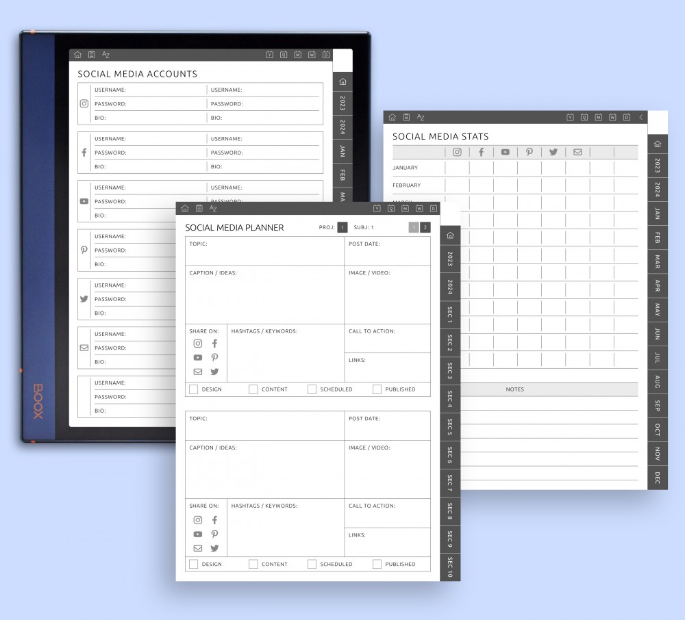 Track Your Template for Boox Note