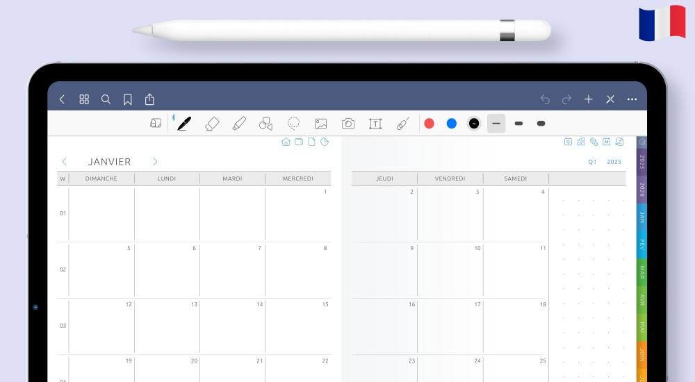 Calendrier Mensuel Numérique yy - yy+5