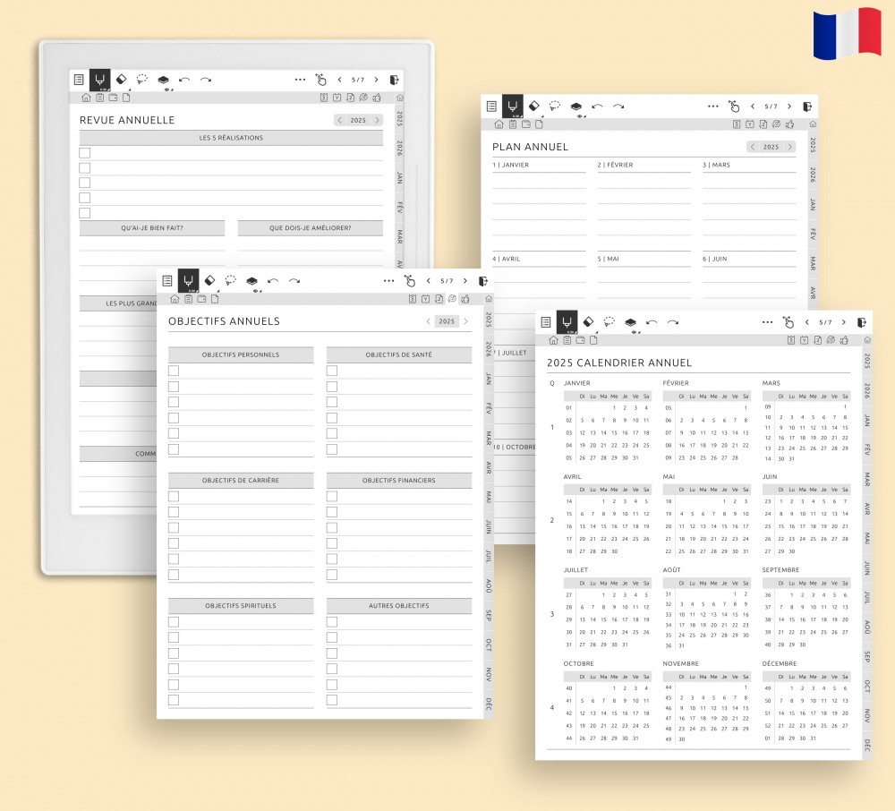 Structurez votre année avec précision for Supernote Planner Structurez votre année avec précision Template for Supernote