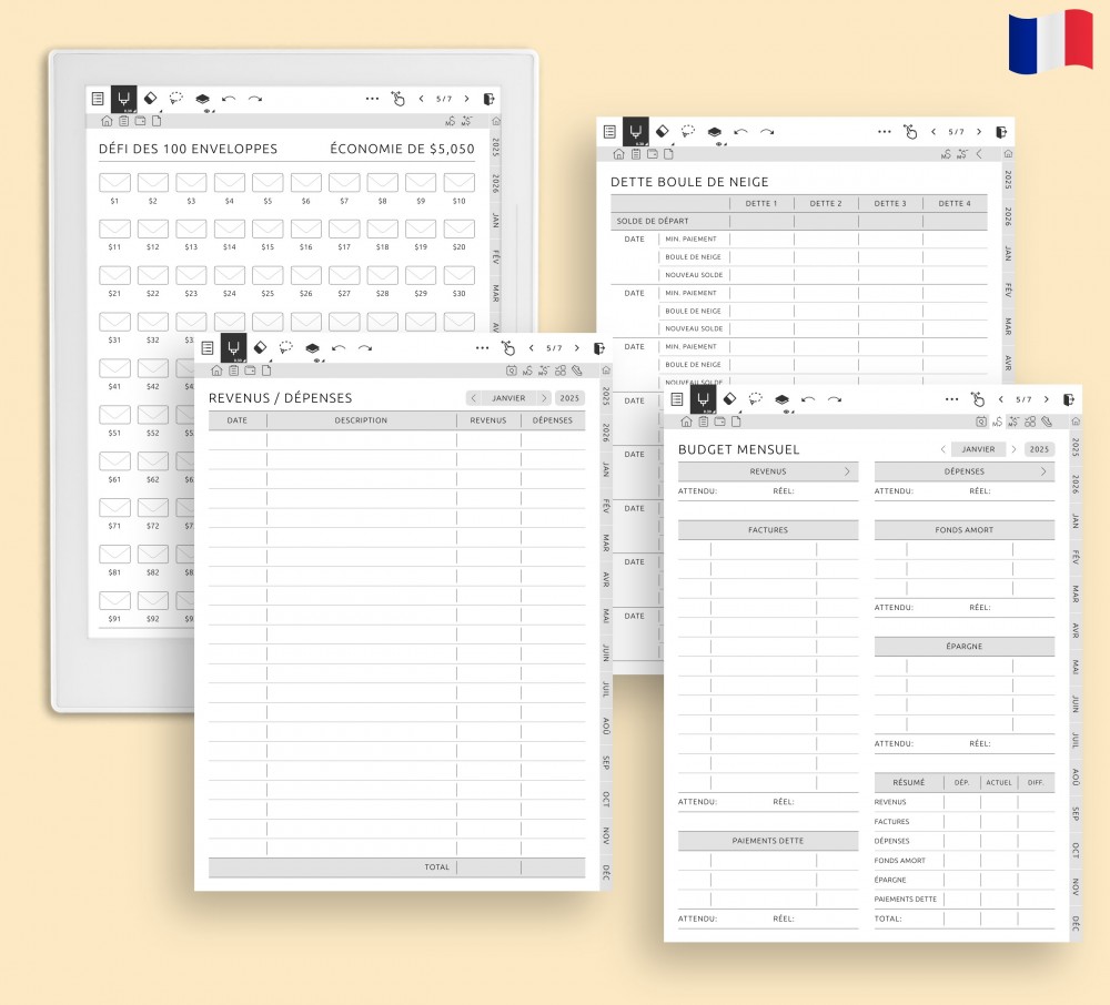 Maîtrisez votre budget for Supernote Planner Maîtrisez votre budget Template for Supernote