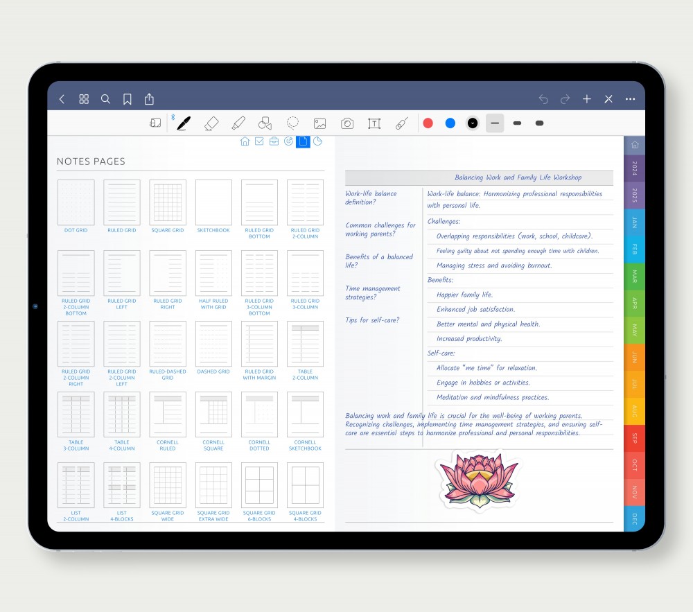 Enhance Note-Taking  for Digital Planner