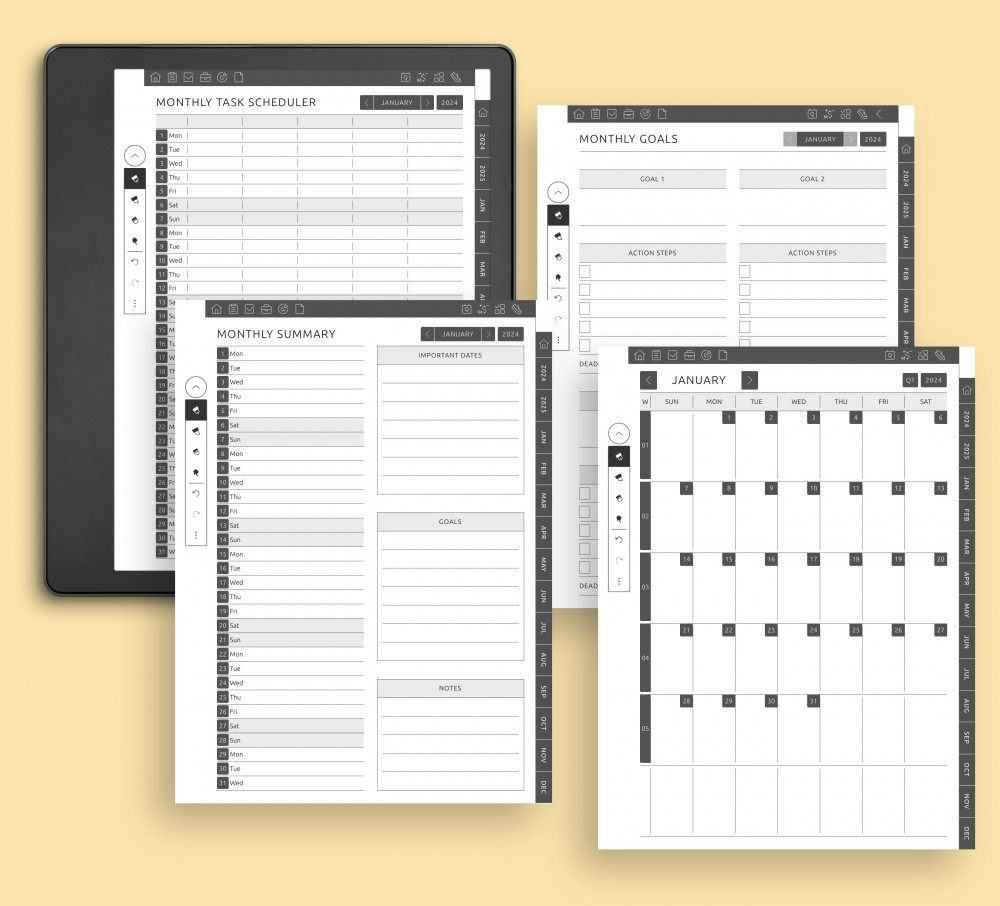 Master Monthly Organization for Kindle Scribe