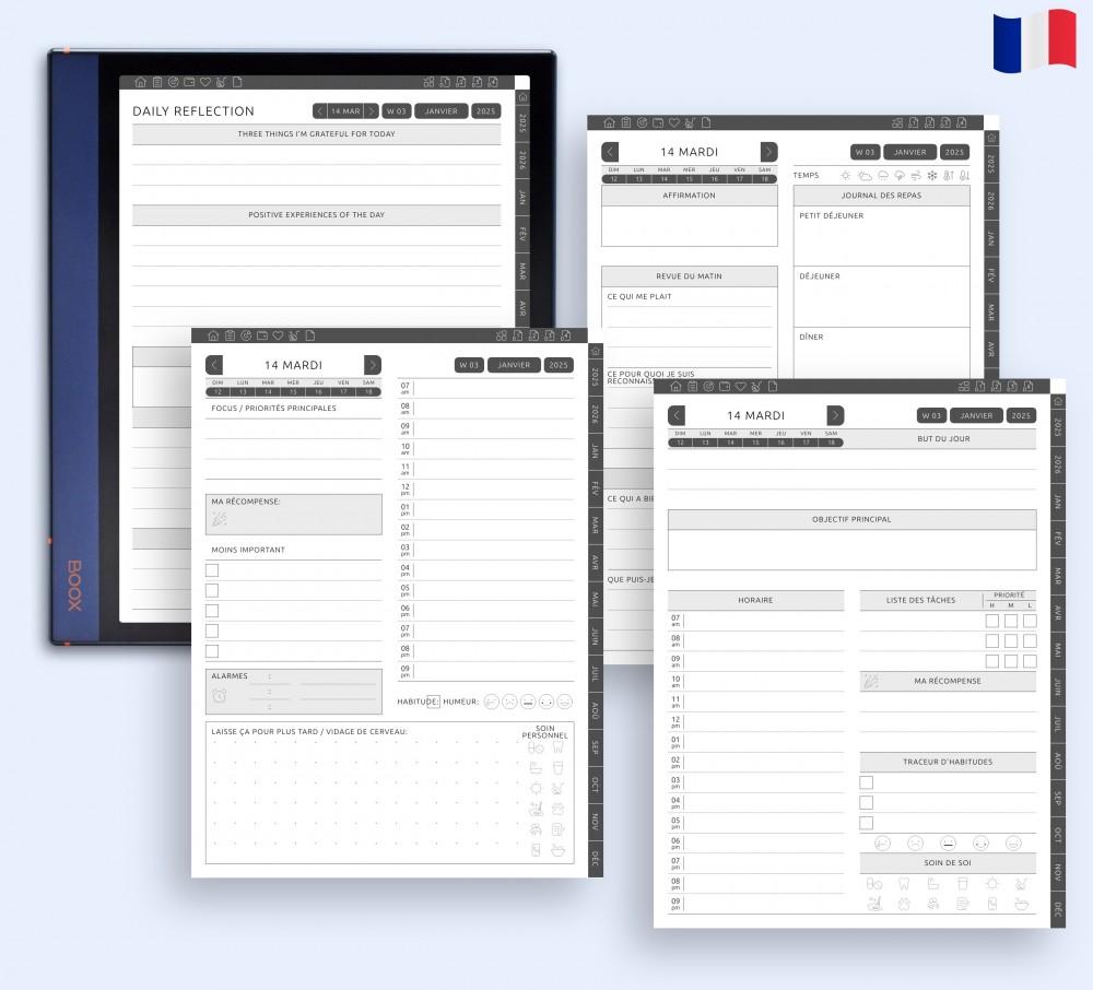 Maîtrisez votre emploi du temps quotidien for Boox Note Planner Maîtrisez votre emploi du temps quotidien Template for Boox Note