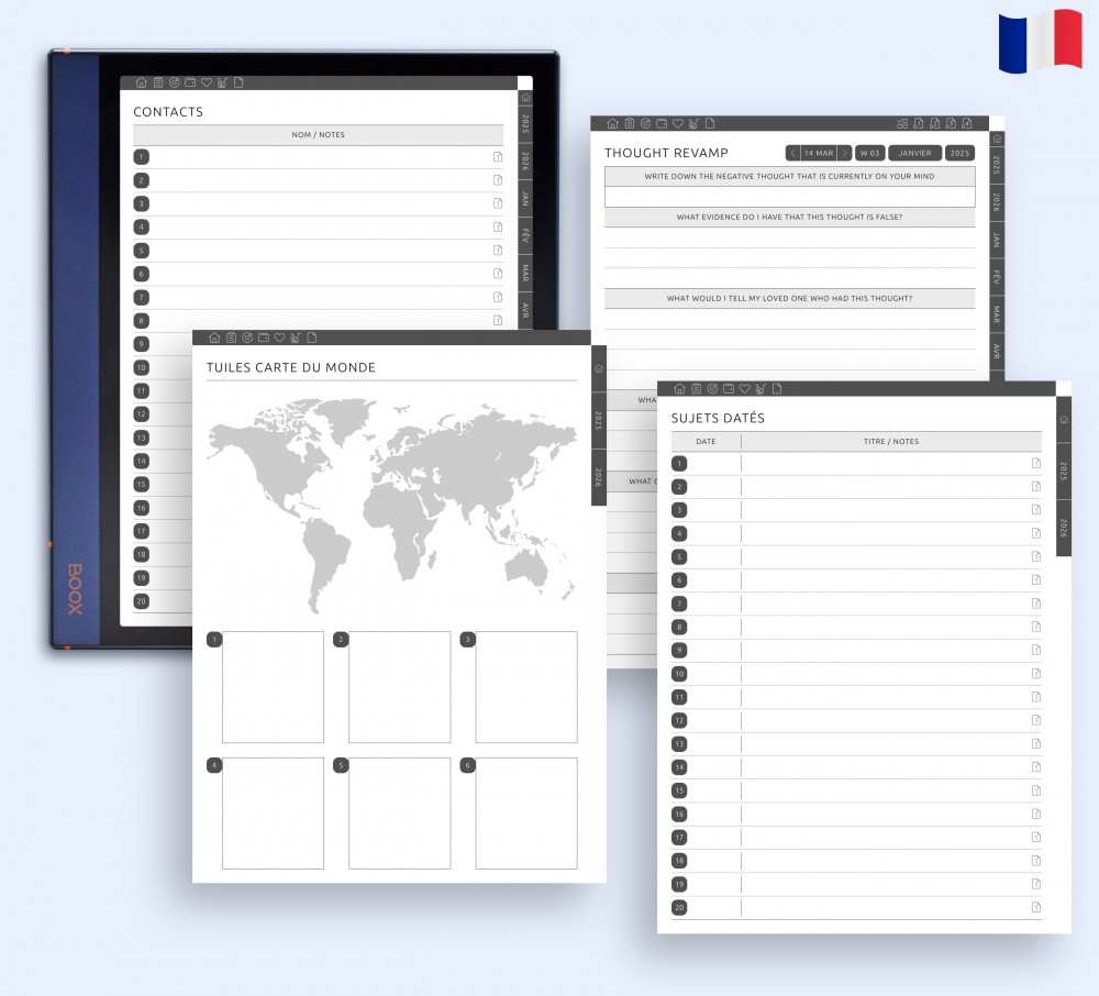 Personnalisez votre agenda for Boox Note Planner Personnalisez votre agenda Template for Boox Note
