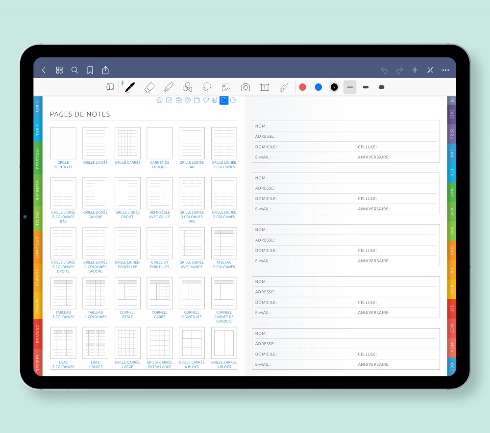 Personnalisez votre prise de notes avec une large sélection de modèles Template for Digital Planner Personnalisez votre prise de notes avec une large sélection de modèles for Digital Planner