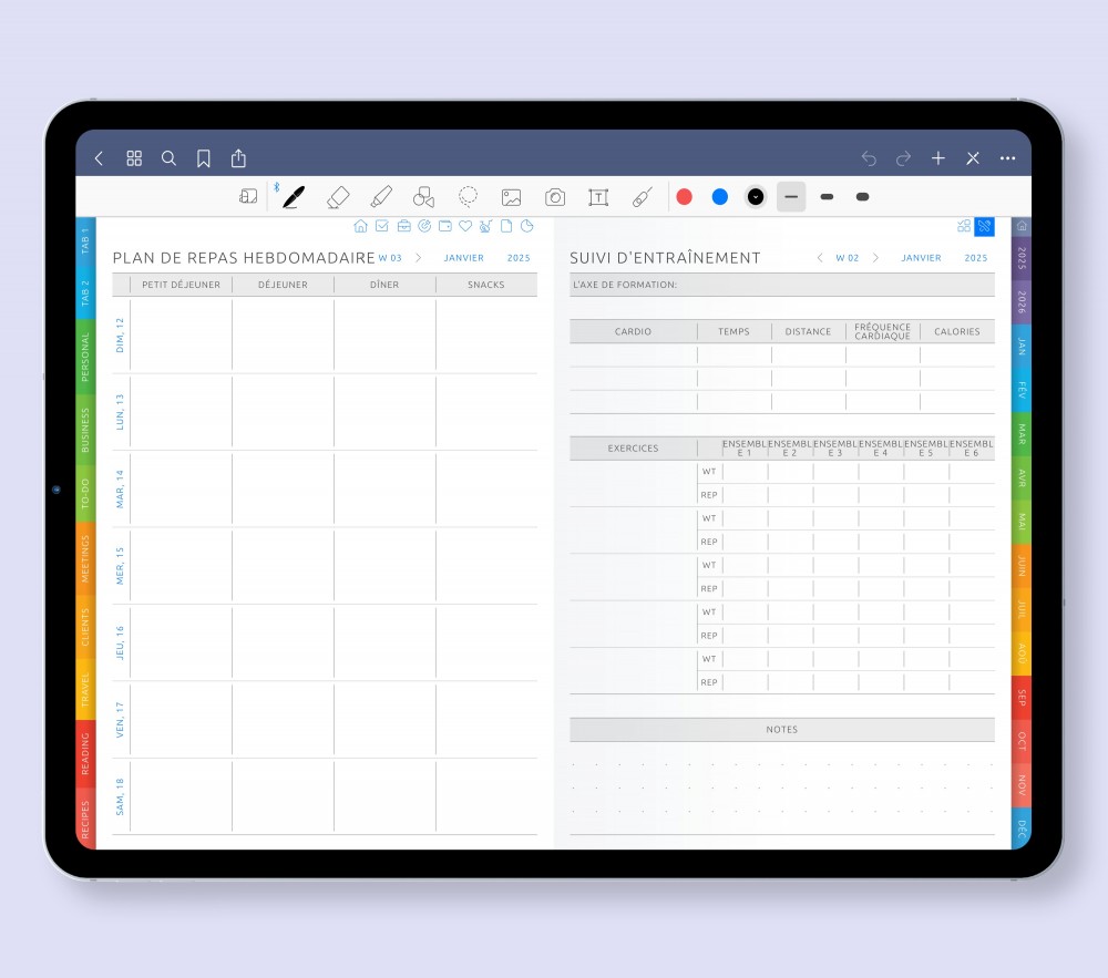 Priorisez votre bien-être : santé, nutrition et soins au quotidien Template for Digital Planner Priorisez votre bien-être : santé, nutrition et soins au quotidien for Digital Planner