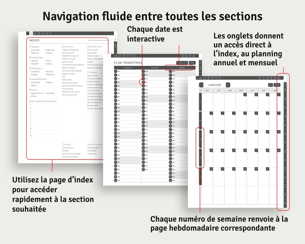 Navigation sans effort : profitez d'une planification fluide avec notre agenda interactif for Kindle Scribe Navigation sans effort : profitez d'une planification fluide avec notre agenda interactif for Kindle Scribe