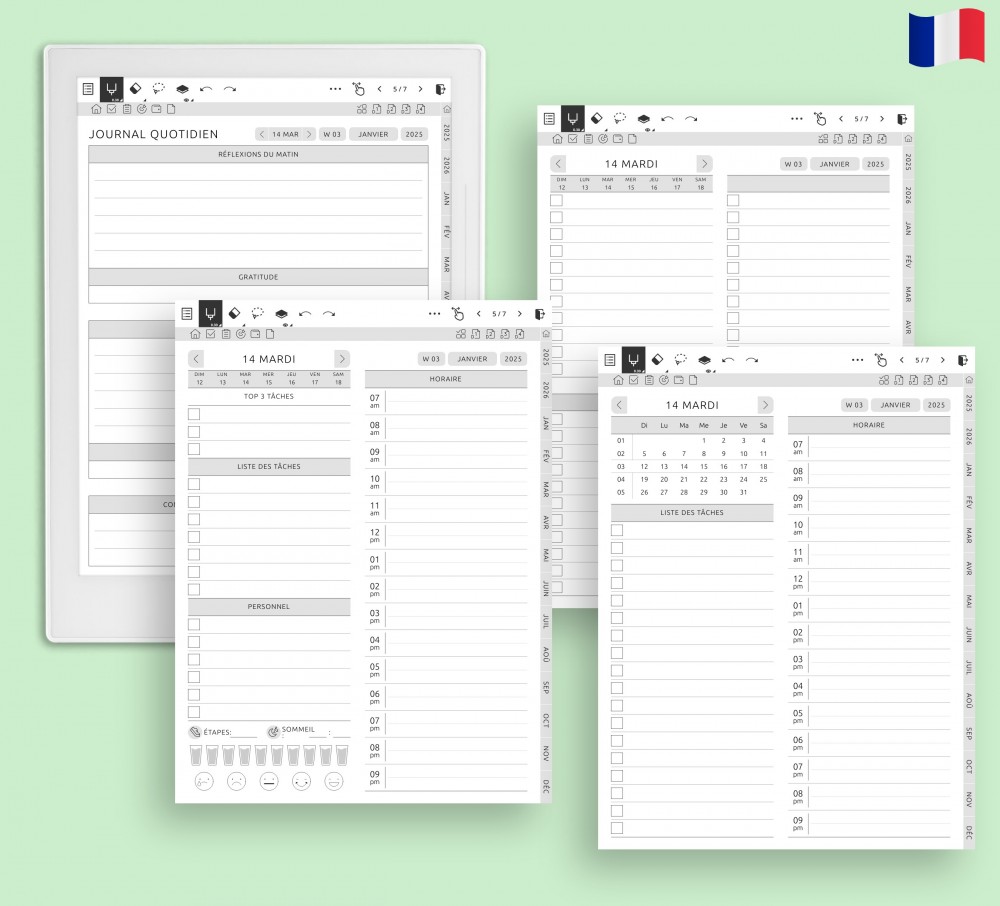 Libérez votre productivité quotidienne avec notre planificateur personnalisable for Supernote Planner Libérez votre productivité quotidienne avec notre planificateur personnalisable Template for Supernote