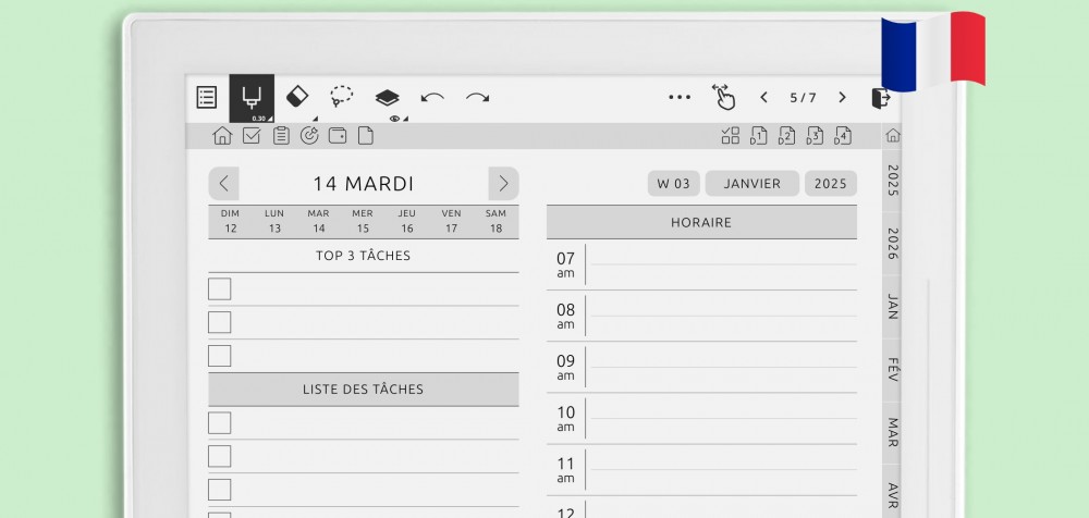 Planificateur Quotidien Supernote