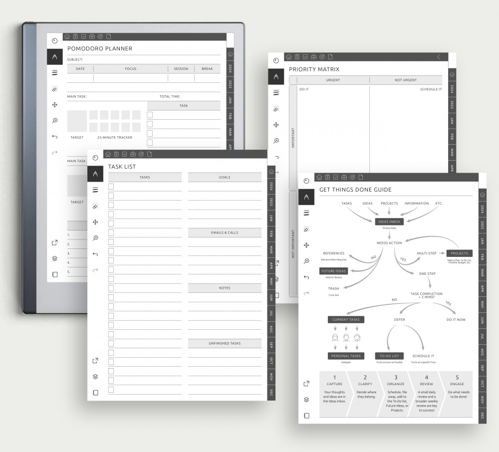 Harness Productivity Tools Template for reMarkable
