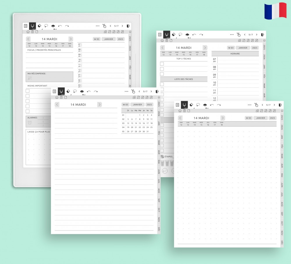 Personnalisez vos plans quotidiens for Supernote Planner Personnalisez vos plans quotidiens Template for Supernote