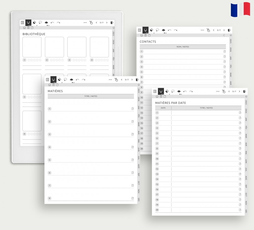 Personnalisez le cadre et la convivialité de votre journal for Supernote Planner Personnalisez le cadre et la convivialité de votre journal Template for Supernote