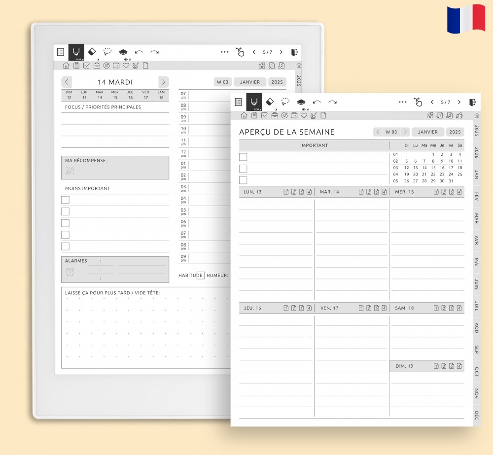 Créez votre agenda sur mesure : Des modèles adaptés à votre quotidien for Supernote Planner Créez votre agenda sur mesure : Des modèles adaptés à votre quotidien Template for Supernote