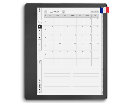 Calendrier Mensuel Kindle Scribe (5 ans) yy - yy+5