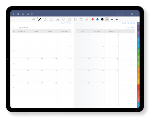 Calendrier Mensuel Numérique yy - yy+5