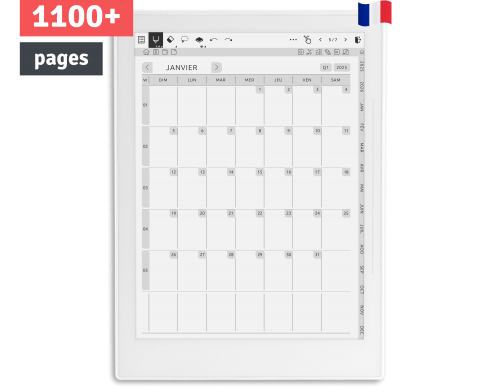 Calendrier Mensuel Supernote (5 ans) yy - yy+5