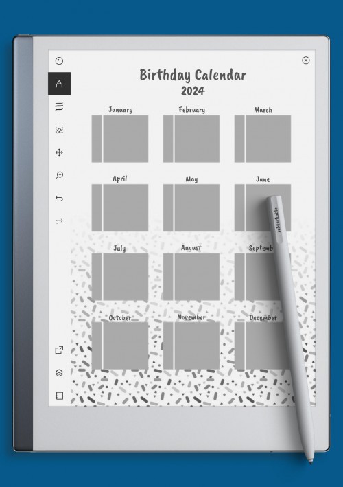 reMarkable Confetti Birthday Calendar