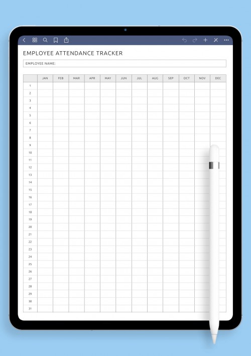 Notability Employee Attendance Tracker Template