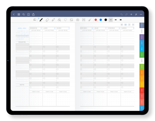 Planner Hebdomadaire Numérique