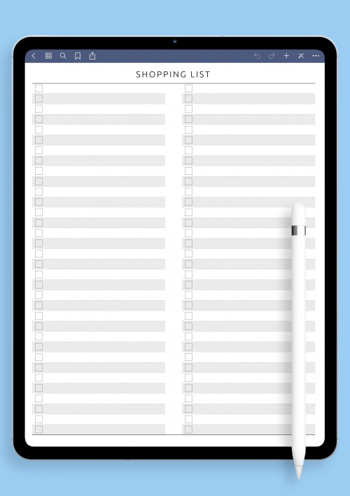 GoodNotes Shopping List - Original Style