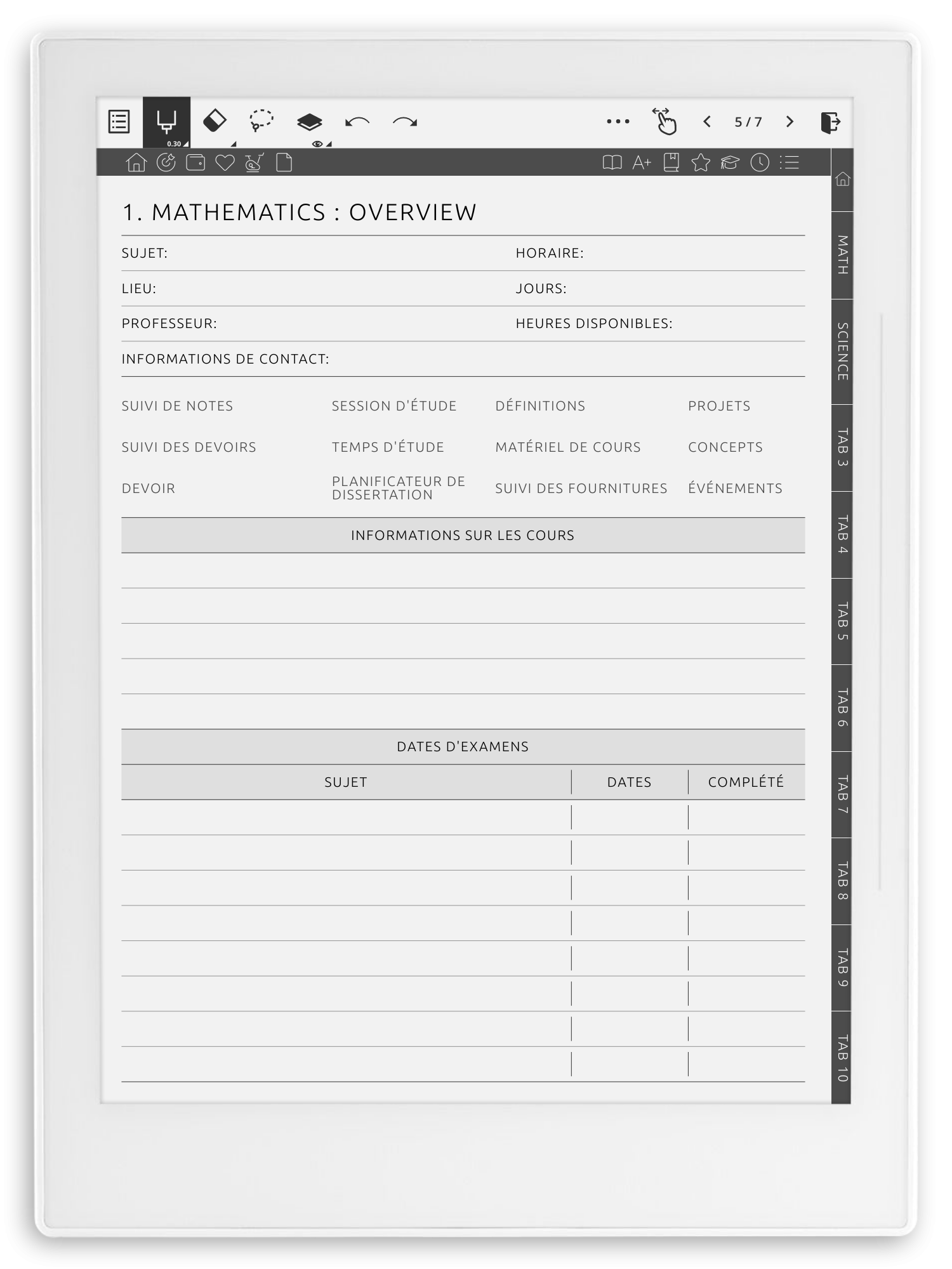 Supernote Student Planner 2026 & 2027: Get Your Planner Template PDF